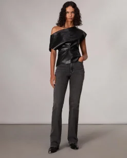 Eleanor Faux Leather Top