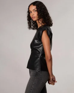 Eleanor Faux Leather Top