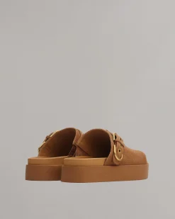 Geo Suede Platform Mules