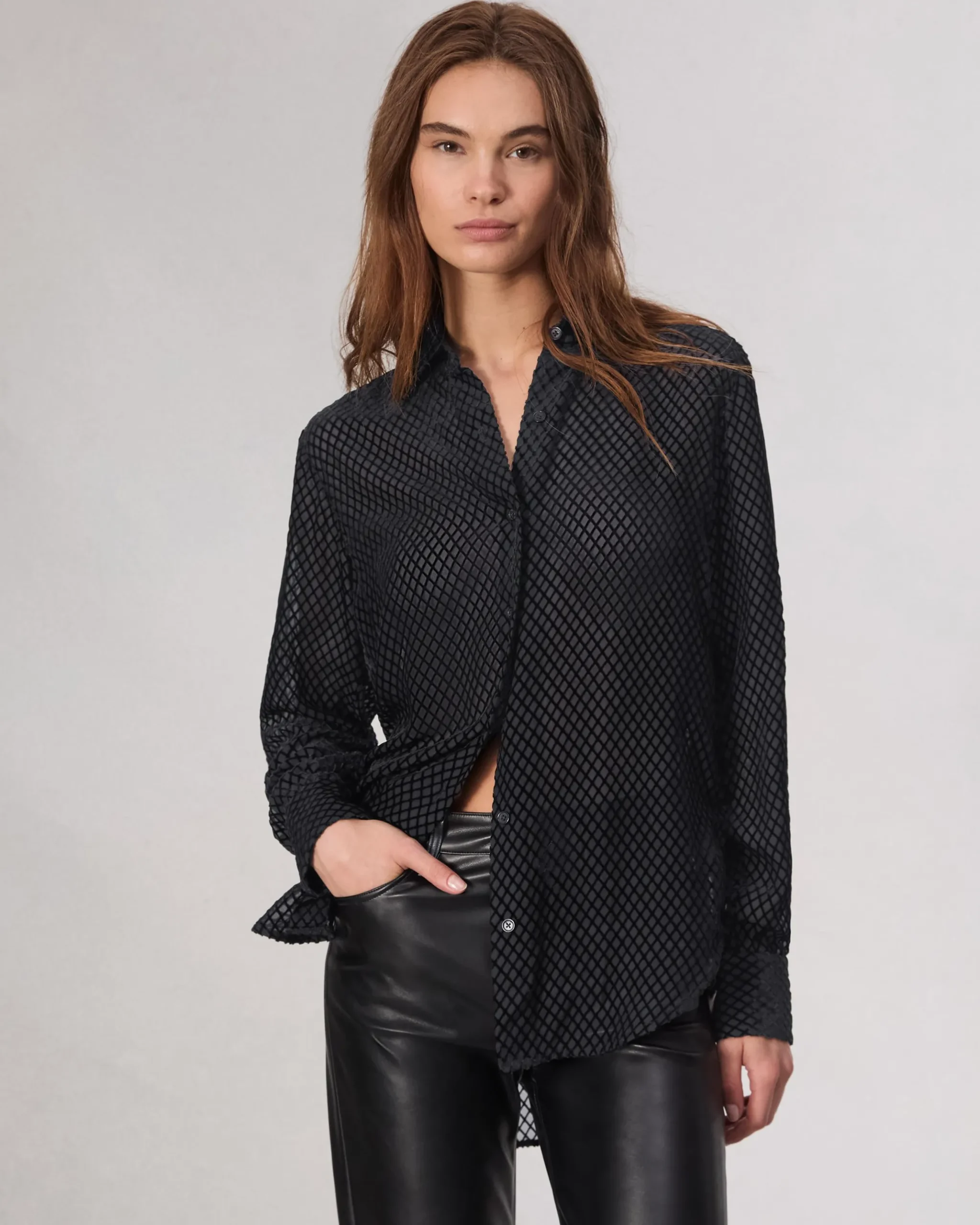 Lila Patterned Shirt