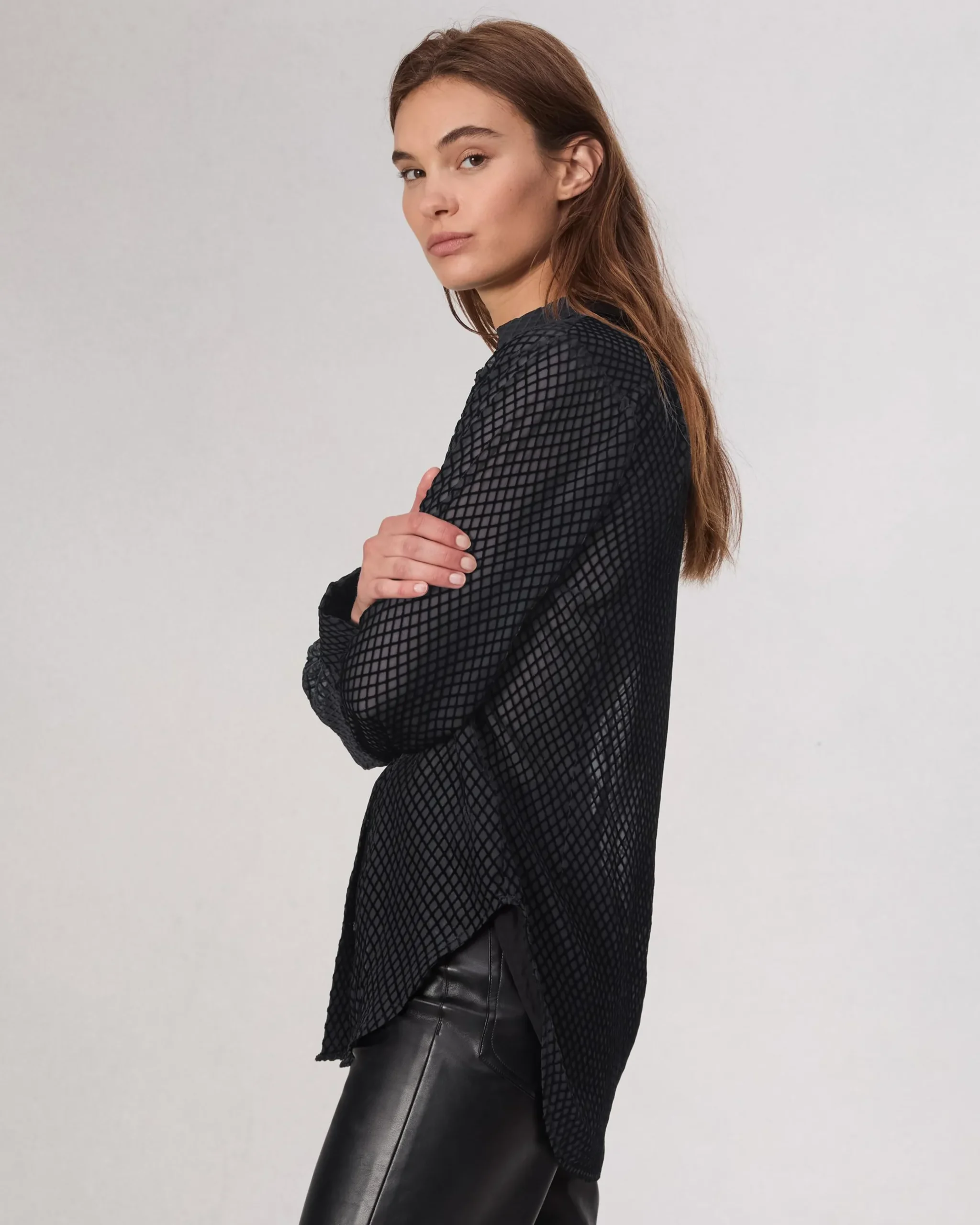 Lila Patterned Shirt