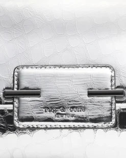 Realm Embossed Metallic Leather Crossbody Bag