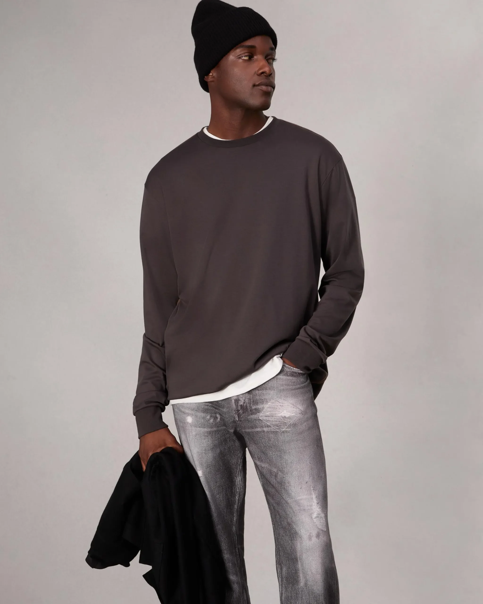 Relaxed Fit Contrast-Trim Cotton Tee