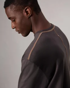 Relaxed Fit Contrast-Trim Cotton Tee