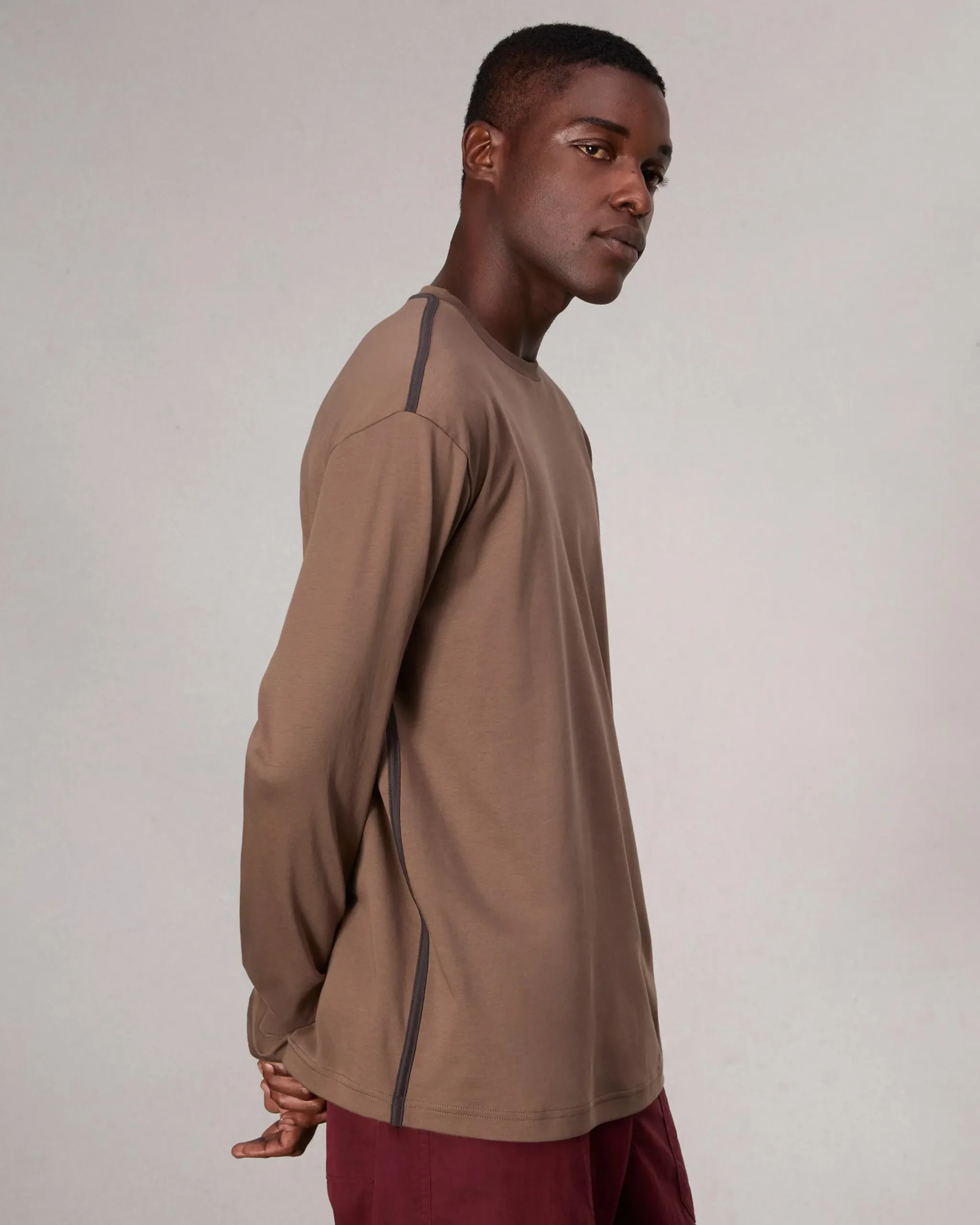 Relaxed Fit Contrast-Trim Cotton Tee