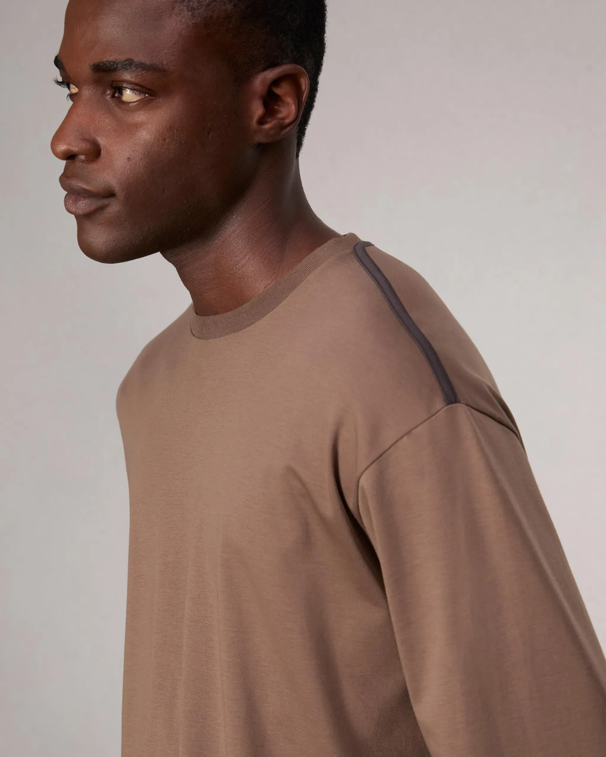 Relaxed Fit Contrast-Trim Cotton Tee