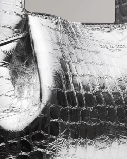 Slade Embossed Metallic Leather Shoulder Bag