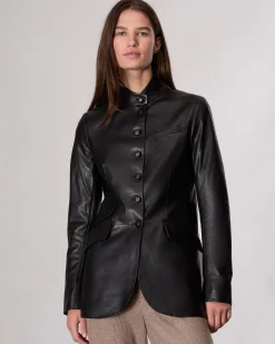 Slade Long Leather Blazer