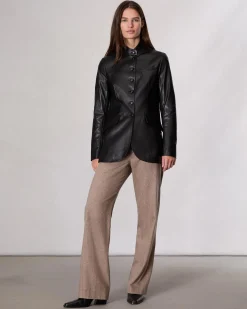 Slade Long Leather Blazer