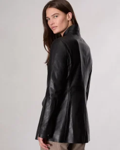 Slade Long Leather Blazer
