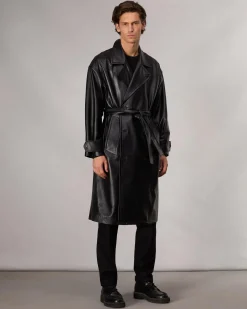 Tyler Leather Trench Coat