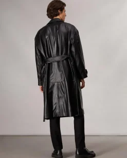 Tyler Leather Trench Coat